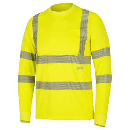 Cooling Safety T-Shirt, Long Sleeve, Hi-Vis Yellow, 3XL
